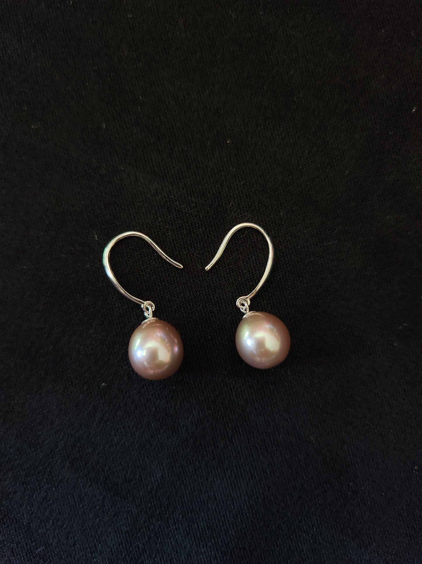 Pearl Earrings - Pear Shaped, Metallic Hue