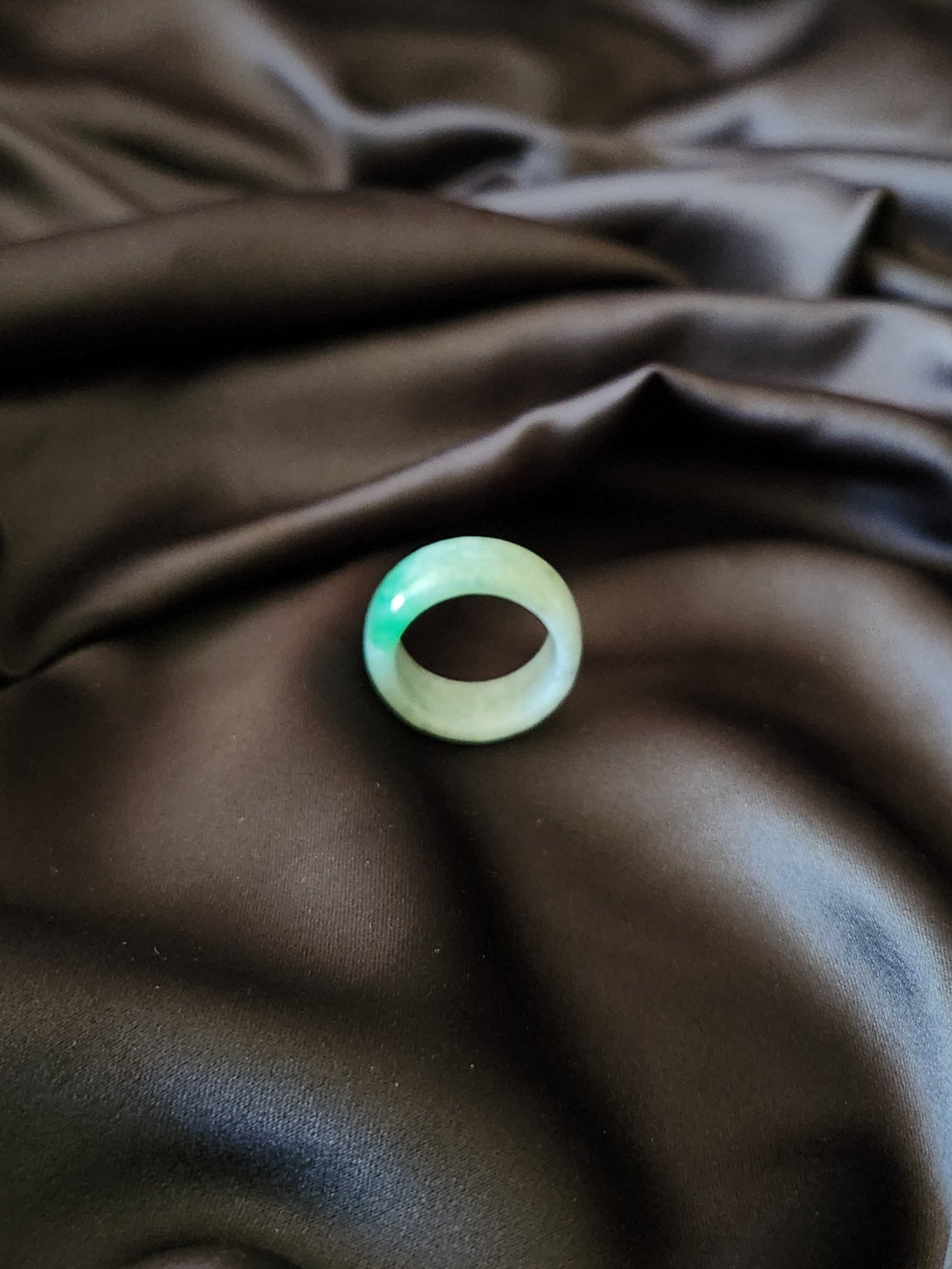 Jadeite Ring - Milky White/Green