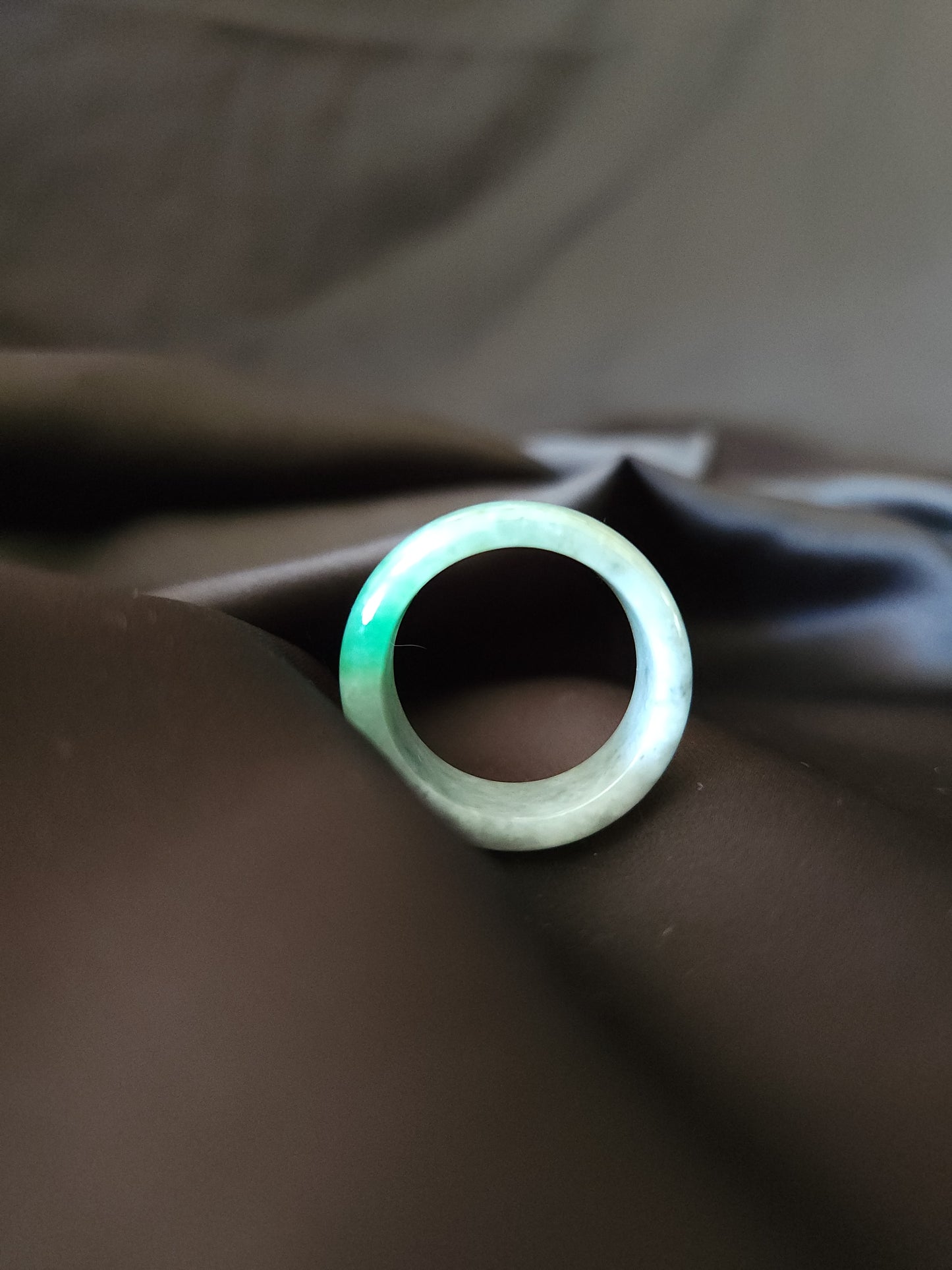 Jadeite Ring - Milky White/Green