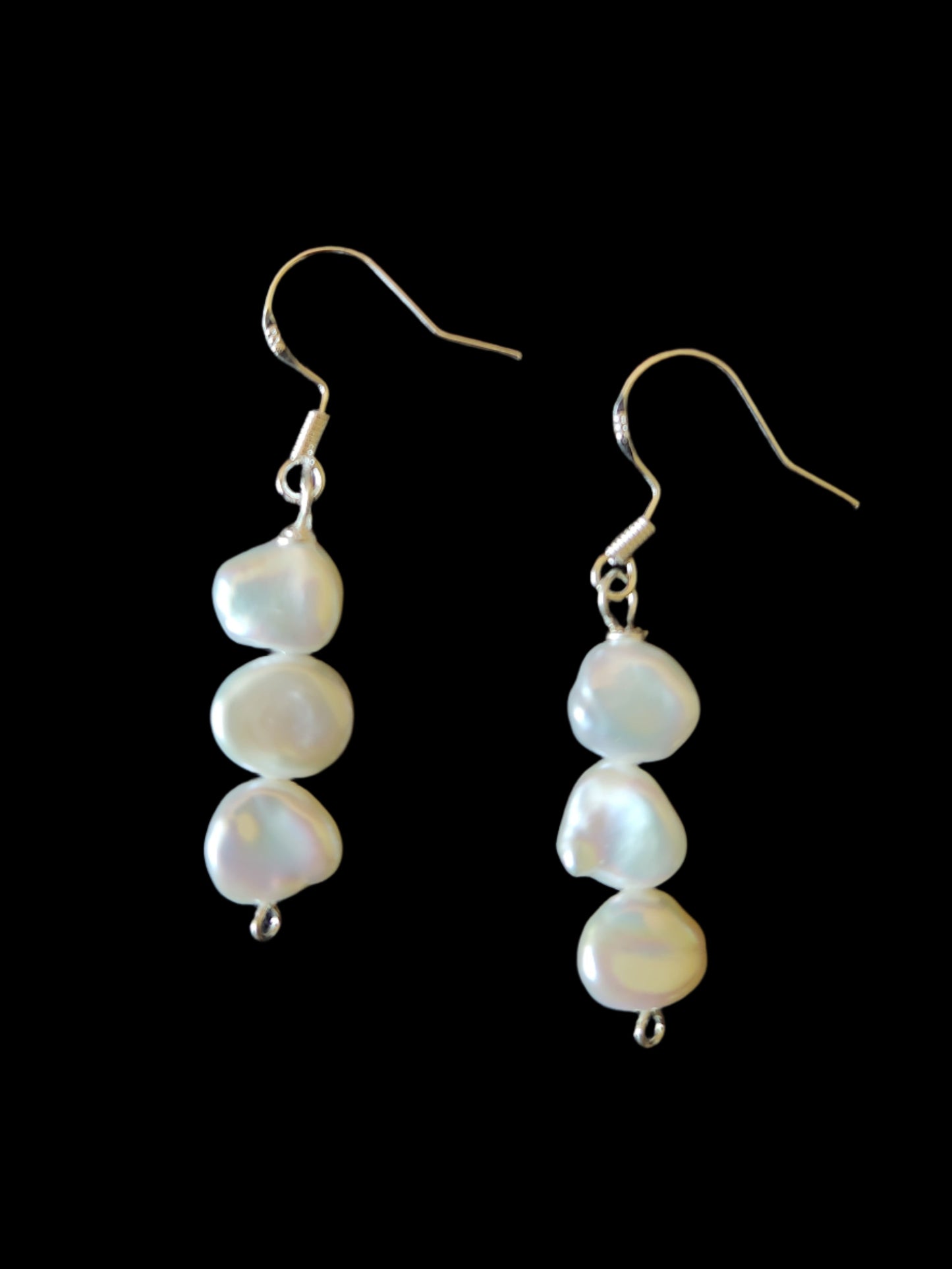 Freshwater Keshi Floral Pearl Earrings