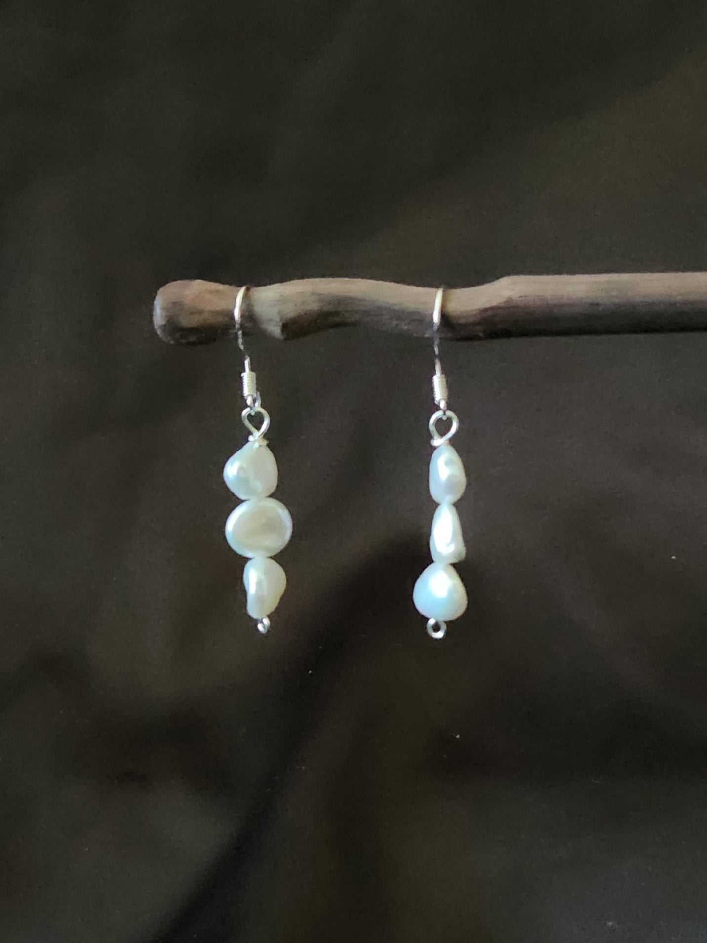 Freshwater Keshi Floral Pearl Earrings