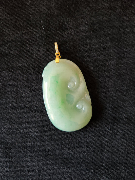Jadeite Pendant - Mild Green in Ruyi Shape
