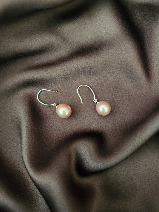 Pearl Earrings - Pear Shaped, Metallic Hue