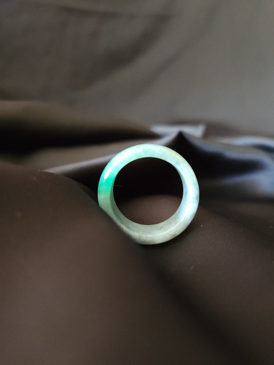 Jadeite Ring - Milky White/Green