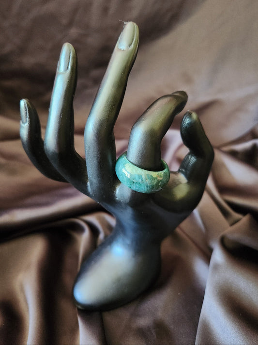 Jadeite Ring - Milky Blue-Green
