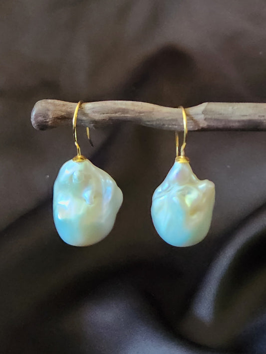 Baroque Pearl Drop Earrings - Large